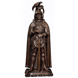 The author's bronze sculpture "Knight" is large