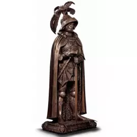 The author's bronze sculpture "Knight" is large