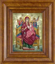 Икона Божией Матери "Всецарица" с перламутром