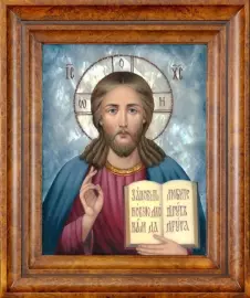 Икона "Спаситель", малая с перламутром