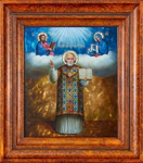 Icon "St. Nicholas the Wonderworker", small with mother of pearl