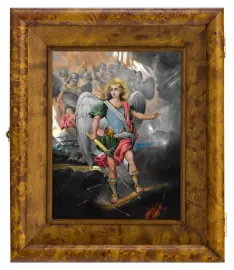 Icon "Archangel Michael" with mother of pearl