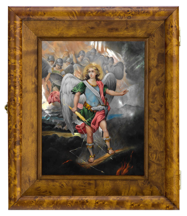 Icon "Archangel Michael" with mother of pearl