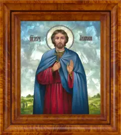 Икона "Святой Мученик Анатолий" с перламутром