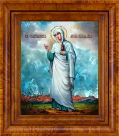 Икона "Мария Магдалина" с перламутром