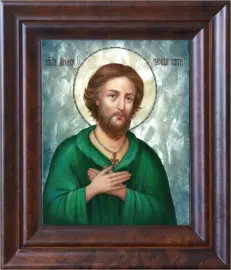 Икона "Алексий человек Божий" с перламутром