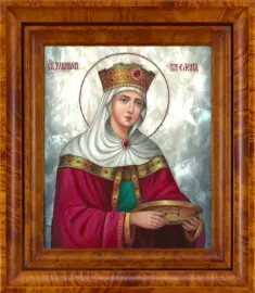 Икона "Святая Елена Равноапостольная" с перламутром