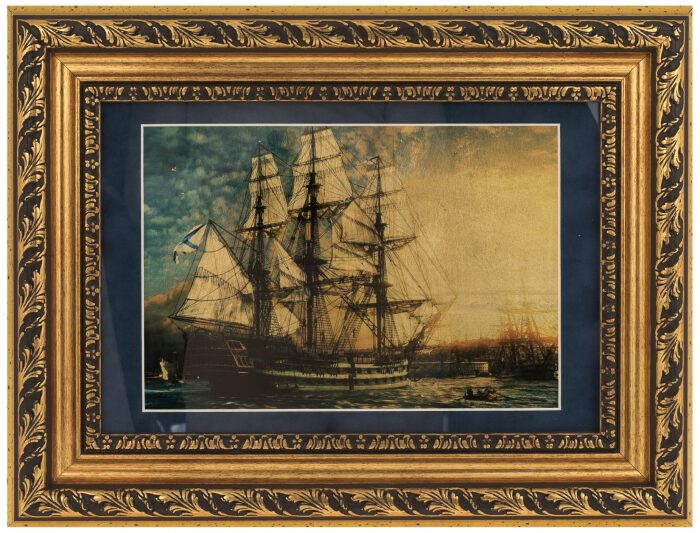 Painting on gold leaf "Flotilla" (in an oak box)