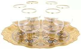 Набор для коньяка на блюде, на 6 персон, эмаль