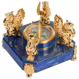 Компас "Крылатый лев", лазурит