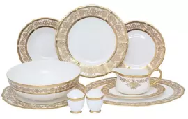 Столовый сервиз Prouna Golden Romance Cream Gold, 25 предметов