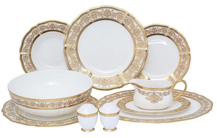 Столовый сервиз Prouna Golden Romance Cream Gold, 25 предметов