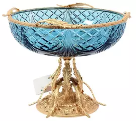 Фруктовница на ножке Rosaperla, Синяя