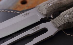 Набор "Set Hunting" нож с вилкой, Микарта