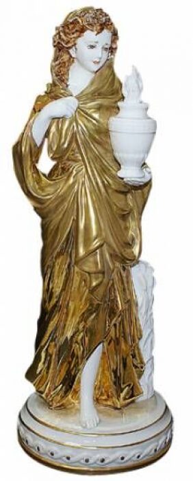 Sculpture "Winter", color: white with gold