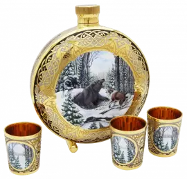 Набор охотничий "Охота на медведя" на 3 персоны, Златоуст