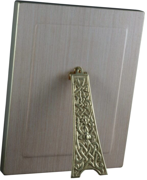 The icon of St. George the Victorious on natural mother-of-pearl in a gold frame