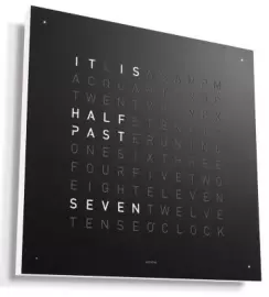Table clock "QlockTwo Classic" (black)