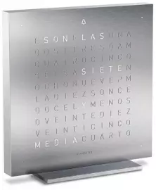 Table clock "QlockTwo Touch" (silver)