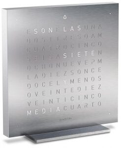 Table clock "QlockTwo Touch" (silver)