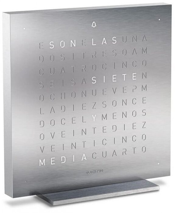 Table clock "QlockTwo Touch" (silver)