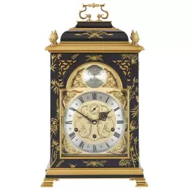 Каминные часы "Comitti Queen Anne in Chinoiserie Tiger Artwork" черные