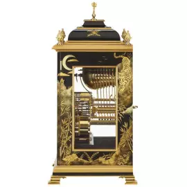 Каминные часы "Comitti Queen Anne in Chinoiserie Tiger Artwork" черные