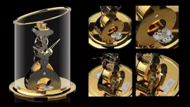 Exclusive table clock "L'Epée La Tour Russian Time" limited collection (gold)