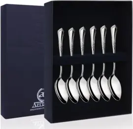 Набор из 6 серебряных кофейных ложек "Фаворит" Набор из 6 серебряных кофейных ложек "Фаворит"