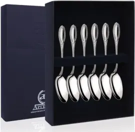 Набор из 6 серебряных кофейных ложек "Император" Набор из 6 серебряных кофейных ложек "Император"