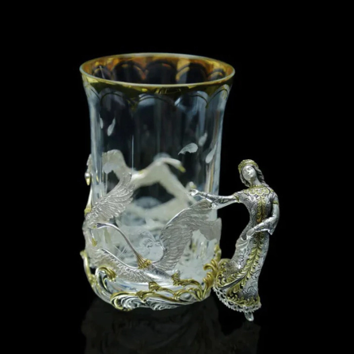 Silver cup holder "Vasilisa the Beautiful"