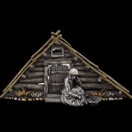 Салфетница серебряная "Землянка" Салфетница серебряная "Землянка"