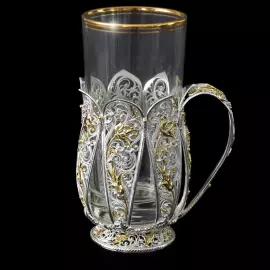 Подстаканник из серебра "Вдохновение" с позолотой