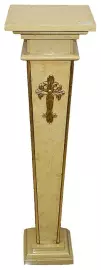 Колонна "Мраморная" бежевая с золотой отделкой