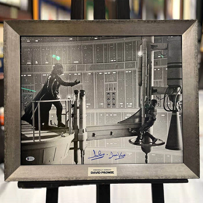 A photo with an autographed hatch by actor David Prose