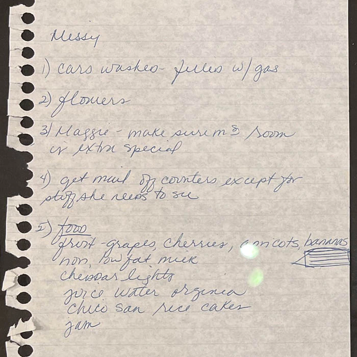 Madonna's own handwritten notes
