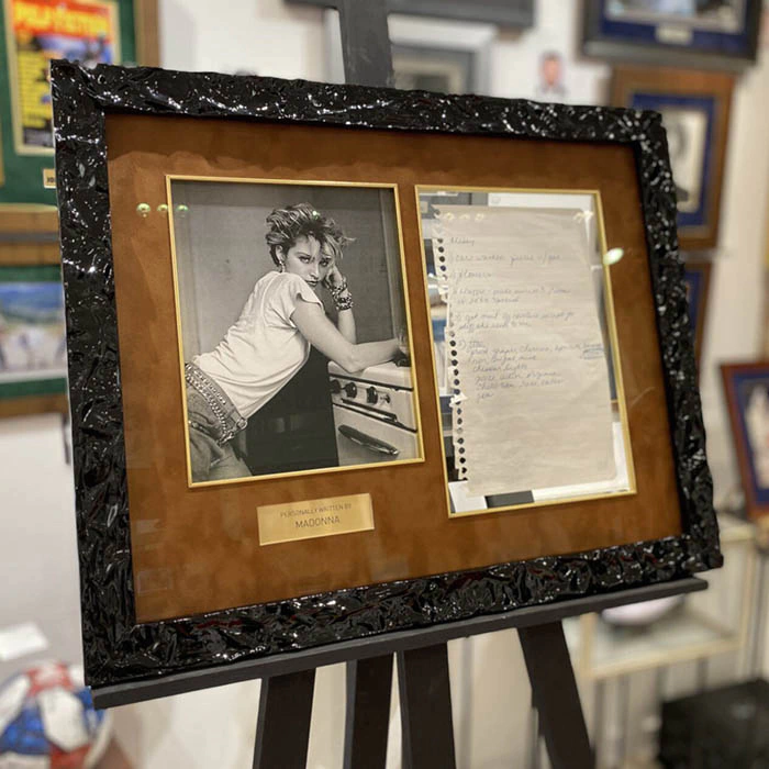 Madonna's own handwritten notes