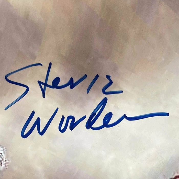 An autographed photo of soul singer Stevie Wonder