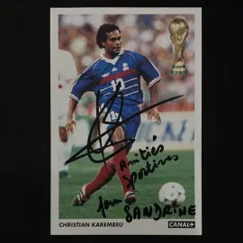 Открытка с автографом футболиста Кристиана Карамбё