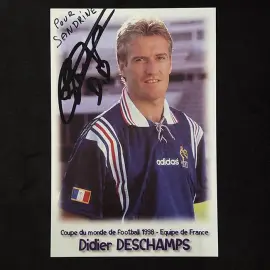 Открытка с автографом футболиста Дидье Дешама