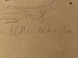 An autographed document by the artist Kazimir Malevich