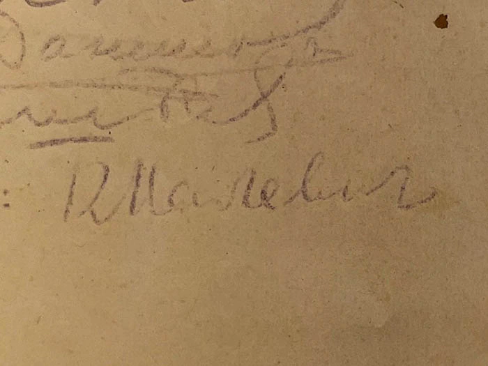 An autographed document by the artist Kazimir Malevich