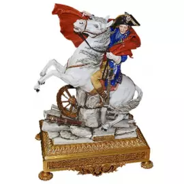 The sculpture "Napoleon on horseback" is glossy