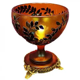 Чаша янтарно-синяя с рисунком "Ветка" Чаша янтарно-синяя с рисунком "Ветка"