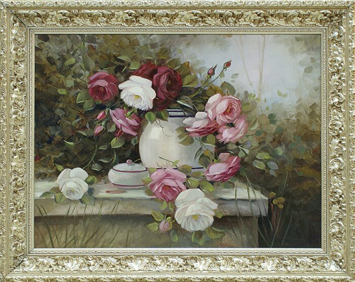 Oil painting in a frame