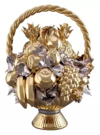  Декоративная композиция "Корзина с фруктами" с платиновой отделкой