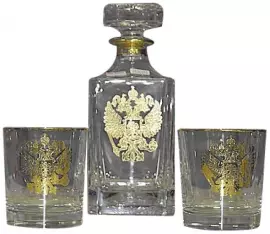 Набор для виски с орнаментом золотого цвета