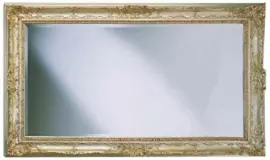 Зеркало с деревянной рамкой серебряного цвета