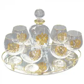 Набор для коньяка с орнаментом золотого цвета