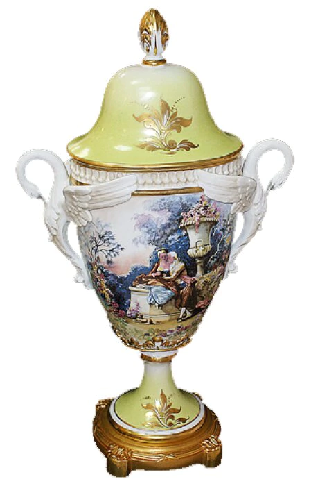 Vase with handles in the form of swans